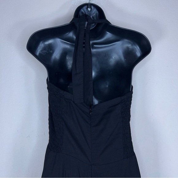 MEDIUM BALI BATIK BLACK HALTER DRESS RETRO PINUP GOTH SLEEVELESS EVENT PARTY - Picture 8 of 12